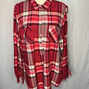 Merano Pink Plaid Shirt Women size XL